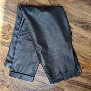 Straight leg pleather pants